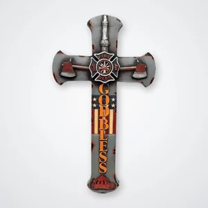 God Bless Fireman Wall Cross