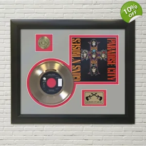 Guns N Roses Paradise City Gold 45 Framed Display