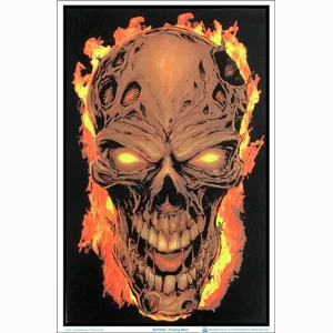 Flaming Skull Blacklight Poster 23