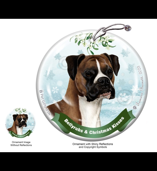 Boxer Belly Rubs Ornament