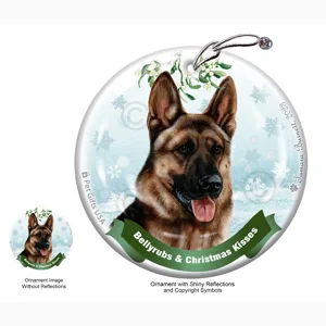 German Shepherd Belly Rubs Ornament