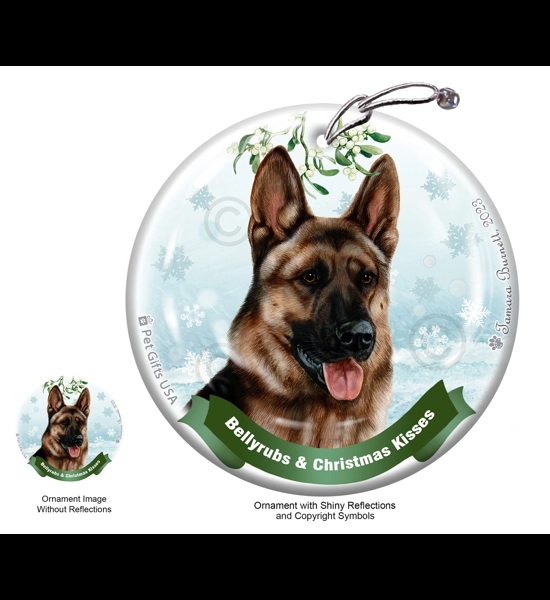 German Shepherd Belly Rubs Ornament