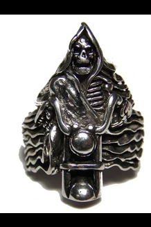 Grim Reaper Riding Motorcycle Ring