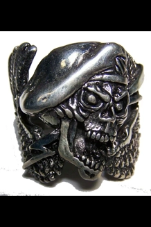 Special Forces Skull W/Wings Ring