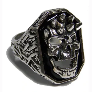 Smiling Skull W/Spikes Ring