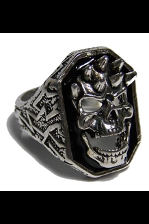 Smiling Skull W/Spikes Ring