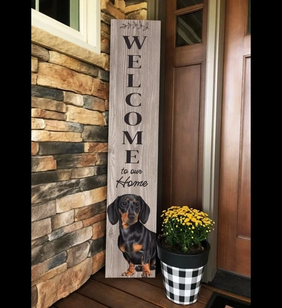 Dachshund 48" Wood Welcome Sign