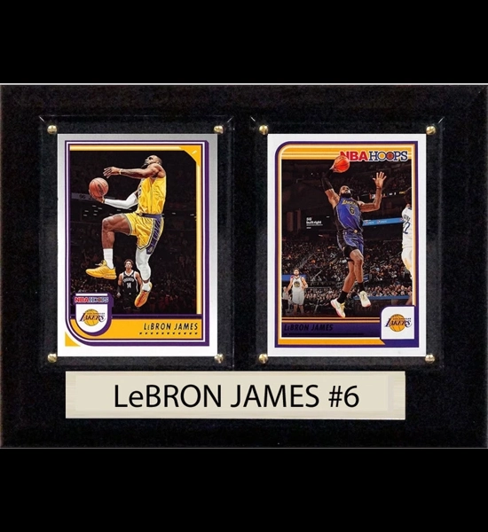 Lebron James 2 Card 6"x8" L.A. Wood Plaque