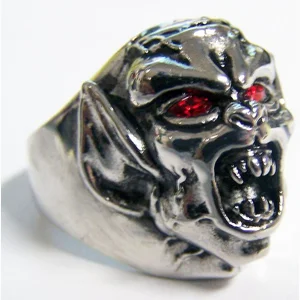Demon W/Red Eye Stainless Steel Ring