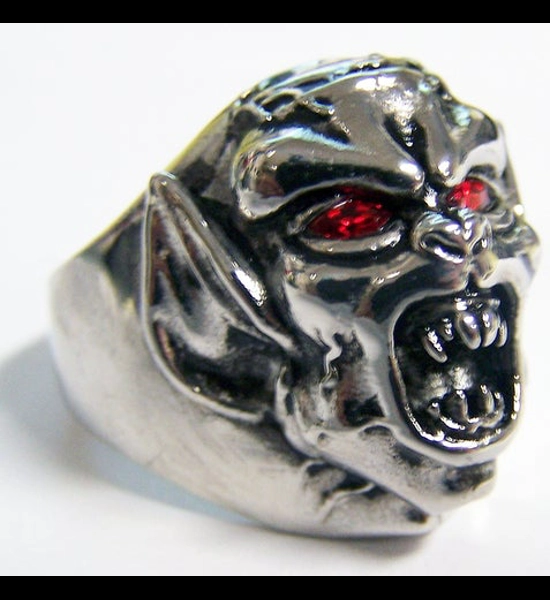 Demon W/Red Eye Stainless Steel Ring