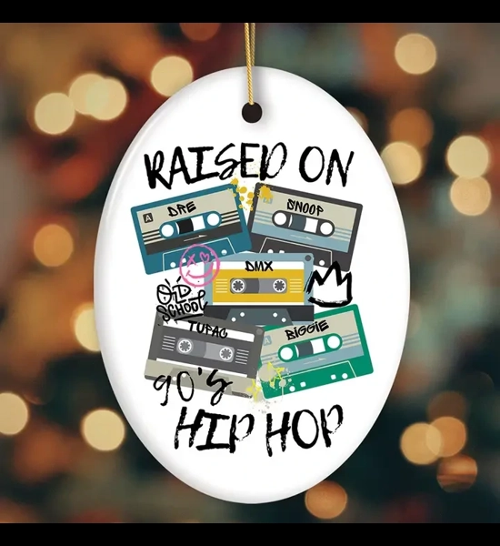 Raised On 90's Hip Hop Legends Cassettes Art Ornament