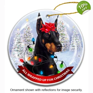 Doberman Wrapped Up Ornament
