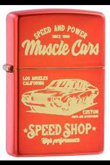 Muscle Cars Metallic Red Zippo Lighter