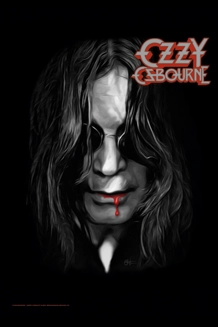 Ozzy Osbourne Blood Lips Fabric Poster 30