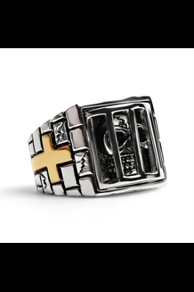 Medieval Jailed Skull Ring