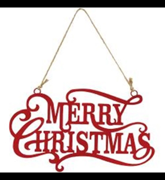 Merry Christmas Red Hanging Sign