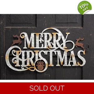 Metal Merry Christmas Sign 23.5