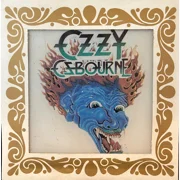 Vintage 1986 Ozzy Osbourne Blue Tattoo Mirror Plaque