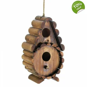 Round Log Cabin Bird House