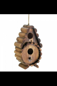 Round Log Cabin Bird House