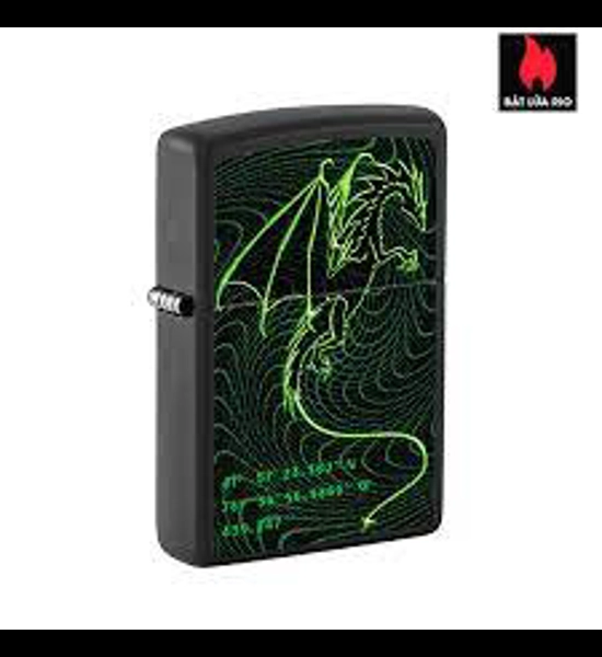 Cyberpunk Dragon Black Matte Zippo