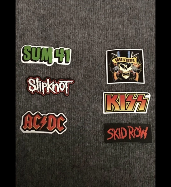 6 PC Set of Rock Band Vinyl Stickers