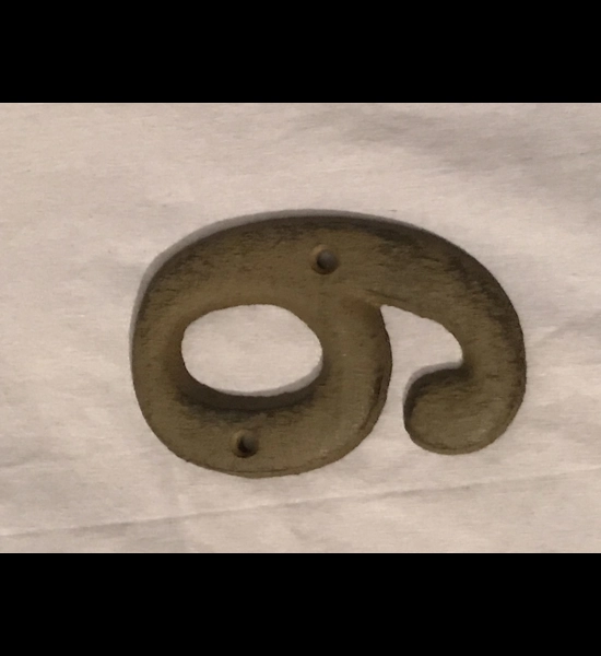 Solid Cast Iron House Number 9