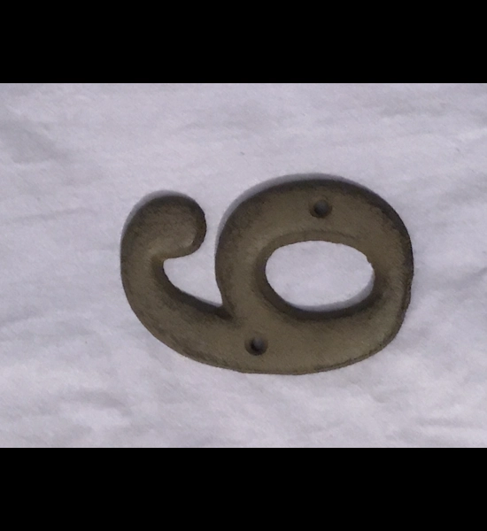 Solid Cast Iron House Number 6