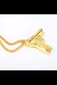 Pistol Pendant With Necklace
