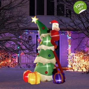 7 FT. Christmas Tree W/Santa Climbing Inflatable