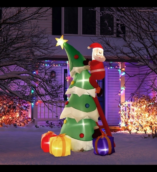 7 FT. Christmas Tree W/Santa Climbing Inflatable