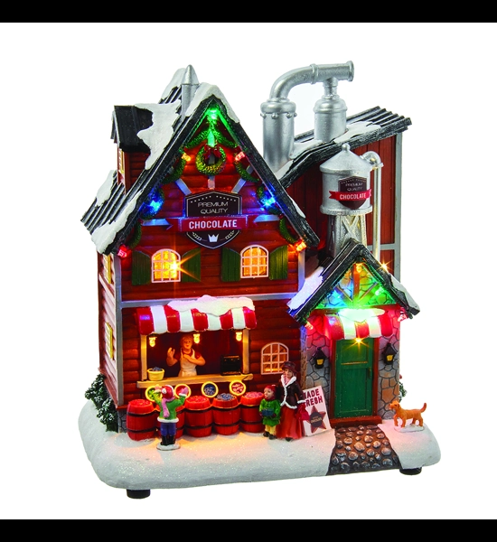 Kurt Adler 10.6" Light-Up Musical Chocolate Factory