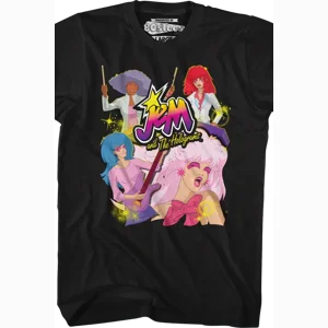 Jem And The Holograms Band Collage Ladies T-Shirt