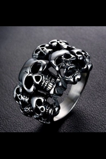 Multi-Skull Titanium Ring - SZ 11