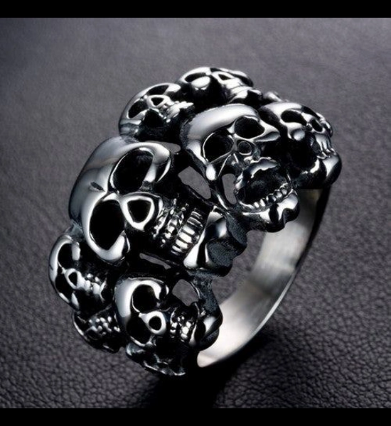 Multi-Skull Titanium Ring - SZ 11