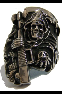 Anarchy Grim Reaper W/Machine Gun Ring