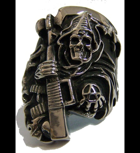 Anarchy Grim Reaper W/Machine Gun Ring