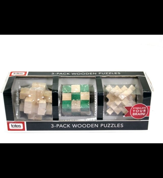 Totes 3-Pack Wooden Puzzles