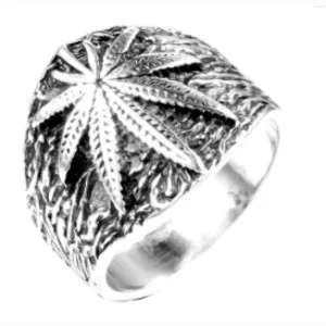 Silver Pot Leaf Ring