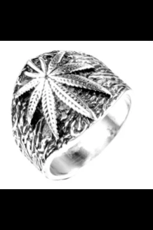 Silver Pot Leaf Ring