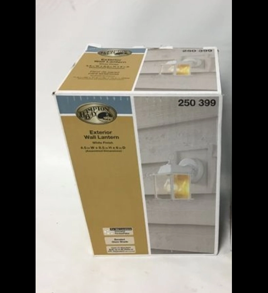 Hampton Bay Exterior Wall Lantern - White Finish