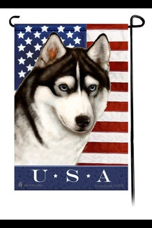 Siberian Husky U.S.A. Garden Flag