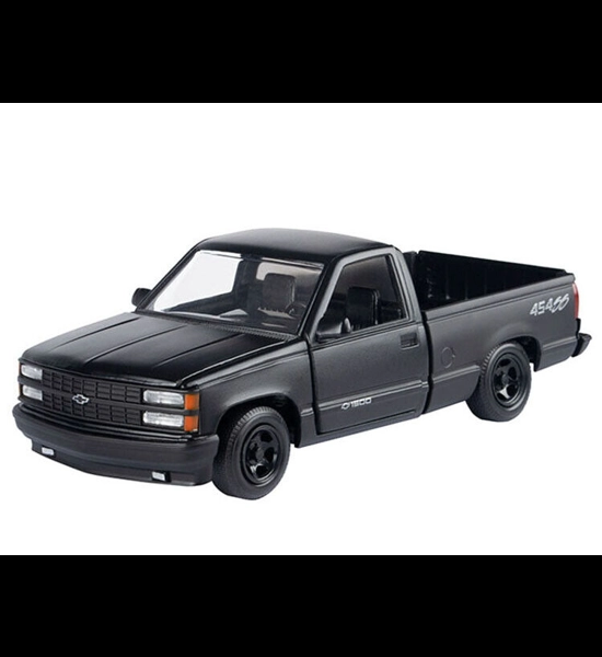 Motormax '92 Chevrolet 454 SS Pickup - Matte BLK. 1/24 Diecast
