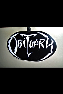 Obituary - Giant White Logo Sticker