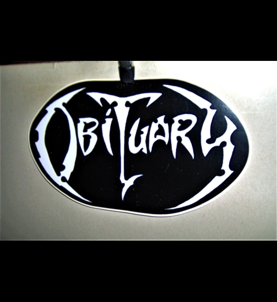 Obituary - Giant White Logo Sticker
