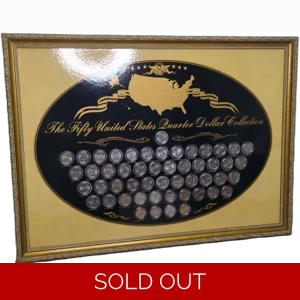 Framed The Fifty United States Quarter Dollar Collection