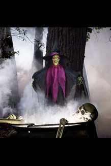 3 FT LED Hanging Witch W/Sound Decor