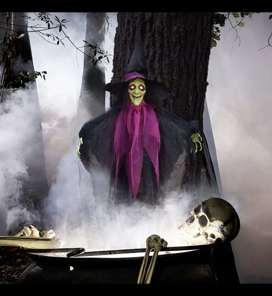 3 FT LED Hanging Witch W/Sound Decor