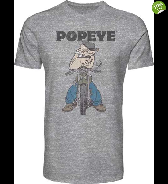 Popeye Distressed Motorcycle T-Shirt