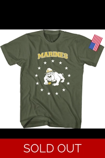 U.S. Marines - Green Bulldog T-Shirt